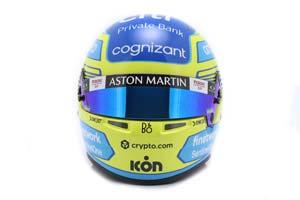 HELMET FERNANDO ALONSO #14 ASTON MARTIN ARAMCO COGNIZANT FORMULA 1 2023 / ШЛЕМ ФЕРНАНДО АЛОНСО АСТОН МАРТИН (РАЗМЕРЫ 15 х 11 х 10 см) — фото 3