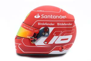 HELMET CHARLES LECLERC #16 SCUDERIA FERRARI FORMULA 1 2023 / ШЛЕМ  ШАРЛЯ ЛЕКЛЕРА ФЕРРАРИ (РАЗМЕРЫ 15 х 11 х 10 см) — фото 2
