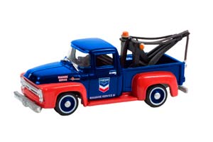 FORD F-100 ЭВАКУАТОР STANDARD OIL COMPANY ROADSIDE SERVICE 24H 1954 (ДЛИНА МОДЕЛИ 6-10 СМ)