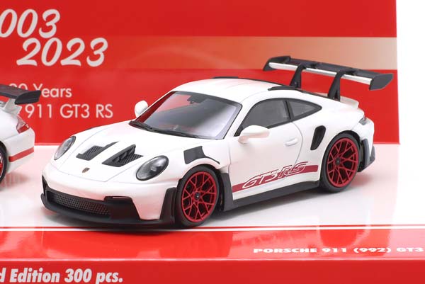 PORSCHE 911 2-CAR SET 996-992 20 YEARS GT3 RS 2003-2023 WHITE RED