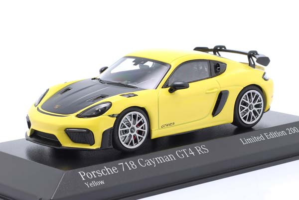 PORSCHE CAYMAN GT4 RS (982) WITH SILVER RIMS 2021 YELLOW BLACK