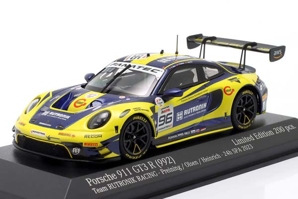 PORSCHE 911 GT3 R #96 5TH 24H SPA 2023 HEINRICH, OLSEN, PREINING / ПОРШЕ 911 ГТ3 5 МЕСТО 24 ЧАСА СПА ХЕЙНРИЧ ОЛСЕН ПРЕЙНИНГ