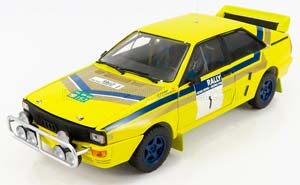 AUDI QUATTRO NIGHT VERSION #1 WINNER RALLY HONG KONG-BEIJING 1986, S.BLOMQVIST - B.BERGLUND, YELLOW BLUE