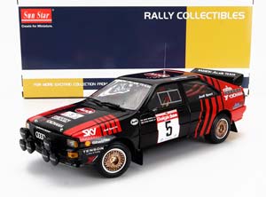 AUDI QUATTRO A2 #5 4TH RALLY CIRCUIT DES ARDENNES 1986 JOHN BOSCH - STEVE BOND, BLACK RED