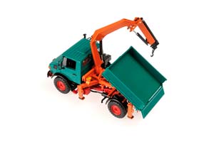 MERCEDES UNIMOG 1300 L TIPPER WITH LOADING CRANE 1976 GREEN — фото 8