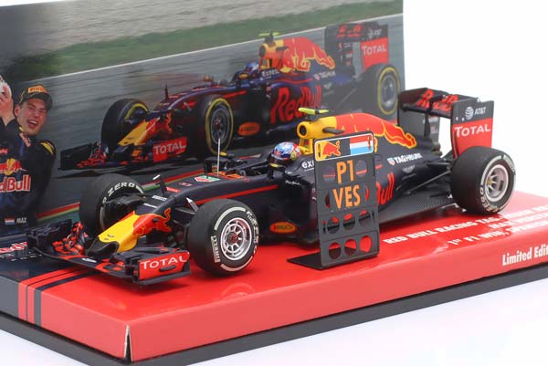 RED BULL F1 RB12 TAG HEUER №33 WINNER SPANISH GP FIRST GP WIN 2016 MAX VERSTAPPEN, MATT BLUE RED YELLOW
