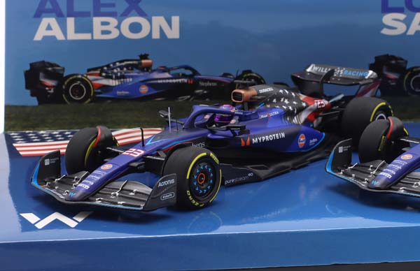 2-CAR SET ALBON #23 & SARGEANT #2 USA GP FORMULA 1 2023 / НАБОР ИЗ 2 МОДЕЛЕЙ АЛБОН САРДЖЕНТ ГРАН-ПРИ США ФОРМУЛА-1