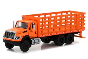 INTERNATIONAL WORKSTAR PLATFORM STAKE TRUCK 2017 ORANGE (ДЛИНА ПРИМЕРНО 16 СМ) — фото 1