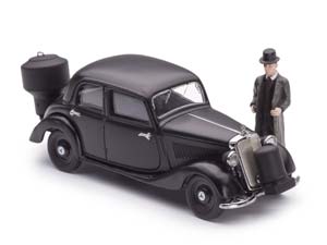 MERCEDES-BENZ 170V ГАЗОГЕНЕРАТОРНЫЙ, С ФИГУРКОЙ , ЧЕРНЫЙ — фото 4