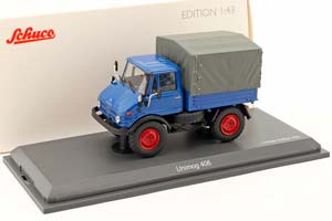 MERCEDES-BENZ UNIMOG 408 БОРТОВОЙ С ТЕНТОМ, СИНИЙ С СЕРЫМ