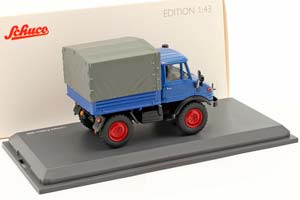 MERCEDES-BENZ UNIMOG 408 БОРТОВОЙ С ТЕНТОМ, СИНИЙ С СЕРЫМ — фото 2