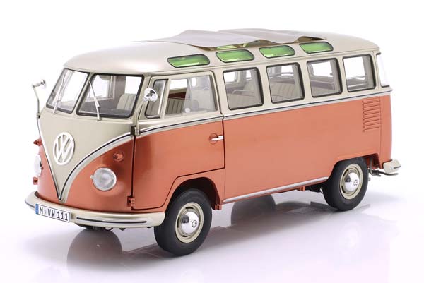 VOLKSWAGEN T1 SAMBA BUS YEAR 1962 ORANGE / SILVER-GREY METALLIC / ФОЛЬКСВАГЕН T1 САМБА МИКРОАВТОБУС ОРАНЖЕВЫЙ СИЛВЕР-ГРЕЙ МЕТАЛЛИК СЕРЕБРИСТО СЕРЫЙ