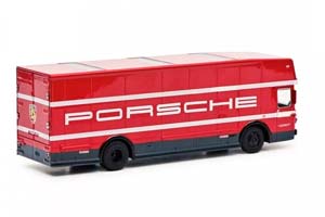 MERCEDES O317 RACE TRANSPORTER "PORSCHE MOTORSPORT" 1967 RED (ДЛИНА МОДЕЛИ 6-10 СМ) — фото 2