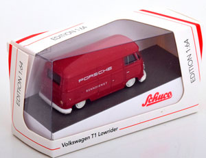 VW T1 LIEFERWAGEN PORSCHE RENNDIENST LOWRIDER RED (ДЛИНА МОДЕЛИ 6-10 СМ) — фото 3