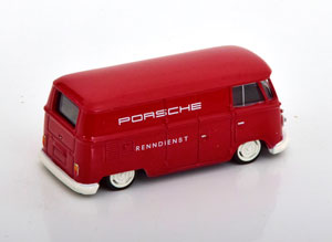 VW T1 LIEFERWAGEN PORSCHE RENNDIENST LOWRIDER RED (ДЛИНА МОДЕЛИ 6-10 СМ) — фото 2