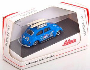 VW VOLKSWAGEN KÄFER (BEETLE) SURFER LOWRIDER BLUE (ДЛИНА МОДЕЛИ 6-10 СМ) — фото 3