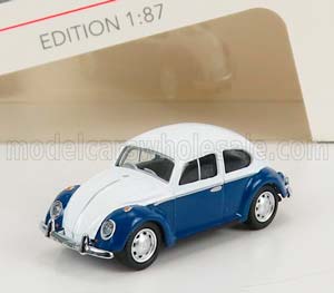 VW VOLKSWAGEN BEETLE KAFER MAGGIOLINO 1955, WHITE BLUE (ДЛИНА МОДЕЛИ 3-5 СМ)