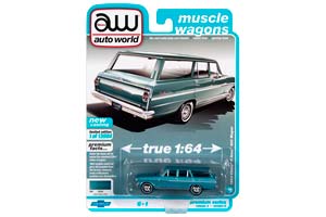 CHEVROLET II NOVA 400 STATION WAGON AQUA POLY (ДЛИНА МОДЕЛИ 6-10 СМ) — фото 2