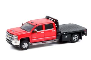 CHEVROLET SILVERADO 3500HD DUALLY 2016 RED WITH BLACK FLATBED (ДЛИНА МОДЕЛИ 6-10 СМ)