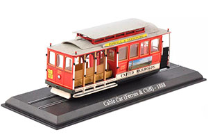 ТРАМВАЙ CABLE CAR (FERRIES & CLIFF) SAN FRANCISCO TRAM 1888 RED (ДЛИНА МОДЕЛИ 3-5 СМ)