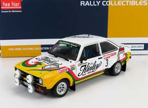 FORD ESCORT RS1800 NIGHT VERSION #3 2ND RALLY 24H YPRES 1978 G.STAEPELAERE - F.FRANSSEN, WHITE/YELLOW