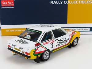 FORD ESCORT RS1800 NIGHT VERSION #3 2ND RALLY 24H YPRES 1978 G.STAEPELAERE - F.FRANSSEN, WHITE/YELLOW — фото 2