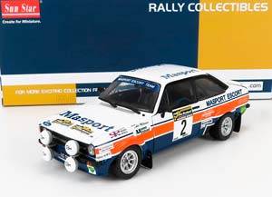 FORD ESCORT RS1800 NIGHT VERSION #2 2ND RALLY SOUTH PACIFIC NEW ZEALAND 1977 A.VATANEN - J.SCOTT, WHITE/ORANGE/ BLUE