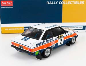 FORD ESCORT RS1800 NIGHT VERSION #2 2ND RALLY SOUTH PACIFIC NEW ZEALAND 1977 A.VATANEN - J.SCOTT, WHITE/ORANGE/ BLUE — фото 2