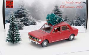 FIAT 128 1-SERIES 1969 - CHRISTMAS EDITION 2024 - CON BABBO NATALE - WITH SANTA CLAUS FIGURE, RED