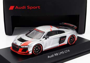 AUDI R8 LMS GT4 TEAM AUDI SPORT #0 PRESENTATION (2023), SILVER RED BLACK