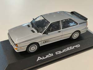 AUDI QUATTRO COUPE 1981 СЕРЕБРИСТЫЙ (БОКС МОЖЕТ ИМЕТЬ ПОТЕРТОСТИ ИЛИ ТРЕЩИНЫ)