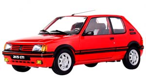 PEUGEOT 205 1.9 GTI KIT WITH 720 PARTS RED