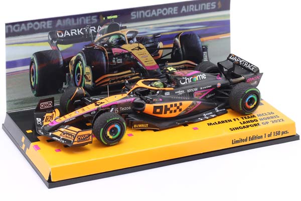 MCLAREN MCL36 #4 4TH SINGAPORE GP FORMULA 1 2022 LANDO NORRIS / МАКЛАРЕН MCL36 4TH СИНГАПОРЕ ГРАН-ПРИ ФОРМУЛА-1 ЛАНДО НОРРИС — фото 3