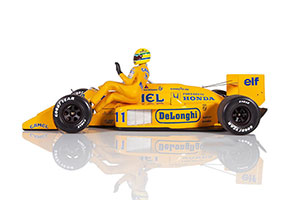LOTUS HONDA 99T AYRTON SENNA RIDING ON SATORU NAKAJIMAS CAR ITALIAN GP 1987 (WITH FIGURINE) — фото 3
