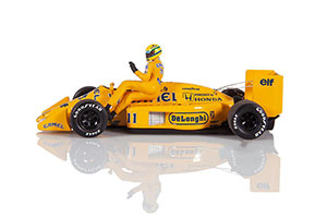 LOTUS HONDA 99T AYRTON SENNA RIDING ON SATORU NAKAJIMAS CAR ITALIAN GP 1987 /W FIGURINE — фото 3
