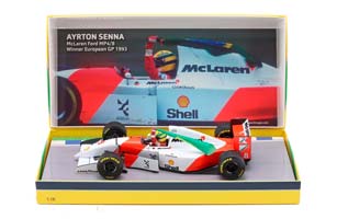 MCLAREN F1 FORD MP4/8 V8 TEAM MARLBORO #8 WINNER EUROPEAN BRITISH DONINGTON PARK GP WITH FLAG 1993 AYRTON SENNA, WHITE RED — фото 6