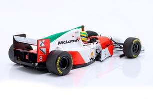 MCLAREN F1 FORD MP4/8 V8 TEAM MARLBORO #8 WINNER EUROPEAN BRITISH DONINGTON PARK GP WITH FLAG 1993 AYRTON SENNA, WHITE RED — фото 2