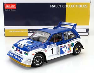 AUSTIN MG METRO 6R4 #1 WINNER RALLY MANX INTERNATIONAL 1986 T.POND - R.ARTHUR, BLUE WHITE