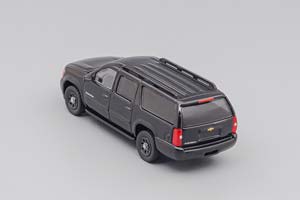 CHEVROLET SUBURBAN US SECRET SERVICE, BLACK (ДЛИНА МОДЕЛИ 6-10 СМ) — фото 4