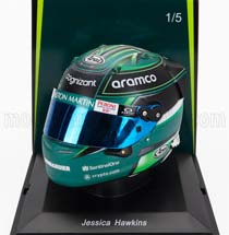 BELL HELMET F1 CASCO HELMET ASTON MARTIN AMR23 TEAM ARAMCO COGNIZANT №0 F1 TEST (2023) JESSICA HAWKINS, GREEN