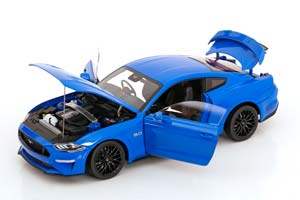 FORD MUSTANG GT WITH WIDE BODY KIT 2019 BLUE METALLIC — фото 3