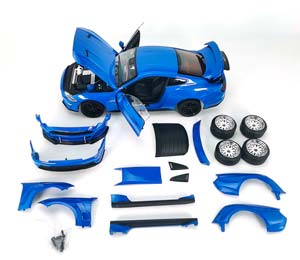 FORD MUSTANG GT WITH WIDE BODY KIT 2019 BLUE METALLIC — фото 5