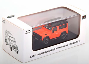 LAND ROVER DEFENDER 90 WORKS V8 2018 ORANGE BLACK (ДЛИНА МОДЕЛИ 6-10 СМ) — фото 3