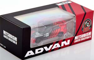 MITSUBISHI LANCER EVO IV ADVAN RED BLACK (ДЛИНА МОДЕЛИ 6-10 СМ) — фото 3