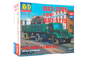 MODEL KIT MAZ-200V WITH MAZ-5215 SEMI-TRAILER (USSR RUSSIAN CAR) | СБОРНАЯ МОДЕЛЬ МАЗ-200В С ПОЛУПРИЦЕПОМ МАЗ-5215 