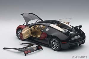 BUGATTI EB 16.4 VEYRON PRODUCTION CAR #001 BLACK/RED — фото 3