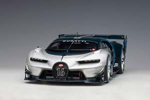 BUGATTI VISION GT YEAR 2015 SILVER / CARBON BLUE 1:18 AUTOART — фото 12