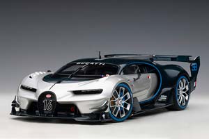 BUGATTI VISION GT YEAR 2015 SILVER / CARBON BLUE 1:18 AUTOART — фото 11