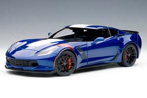 CHEVROLET CORVETTE C7 GRAND SPORT 2017 ADMIRAL BLUE/WHITE STRIPES