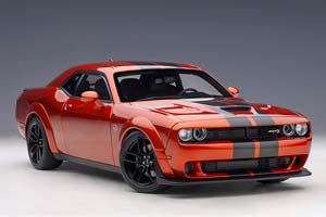 DODGE CHALLENGER SRT HELLCAT WIDEBODY 2018 GO MANGO/DUAL GUNMETAL CENTER STRIPES — фото 10